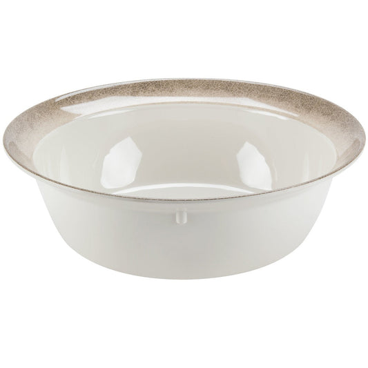 Round Melamine Bowl with Crackle-Finished Border 15" x 5"