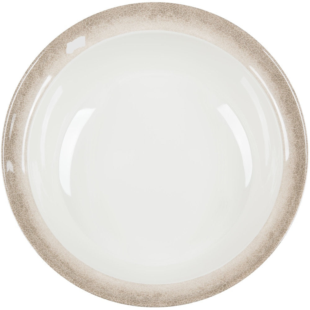 Round Melamine Bowl with Crackle-Finished Border 15" x 5"