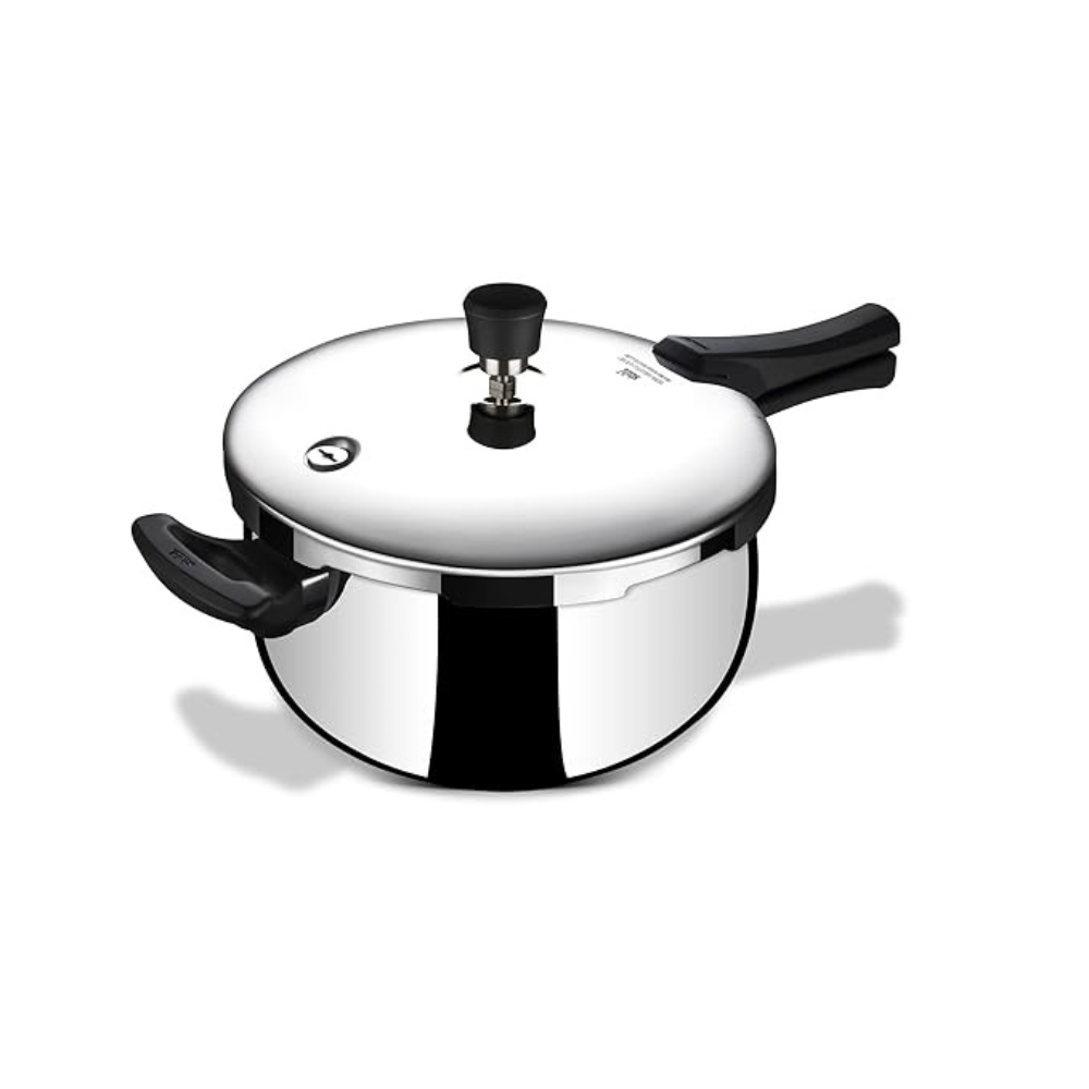 Triply Stainless Steel Pressure Cooker 5 L Outer Lid, Belly Pressure Cooker
