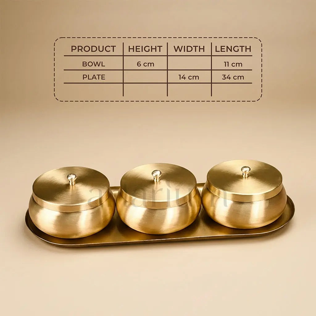 Brass Nut Bowl Gift Set Premium Handcrafted