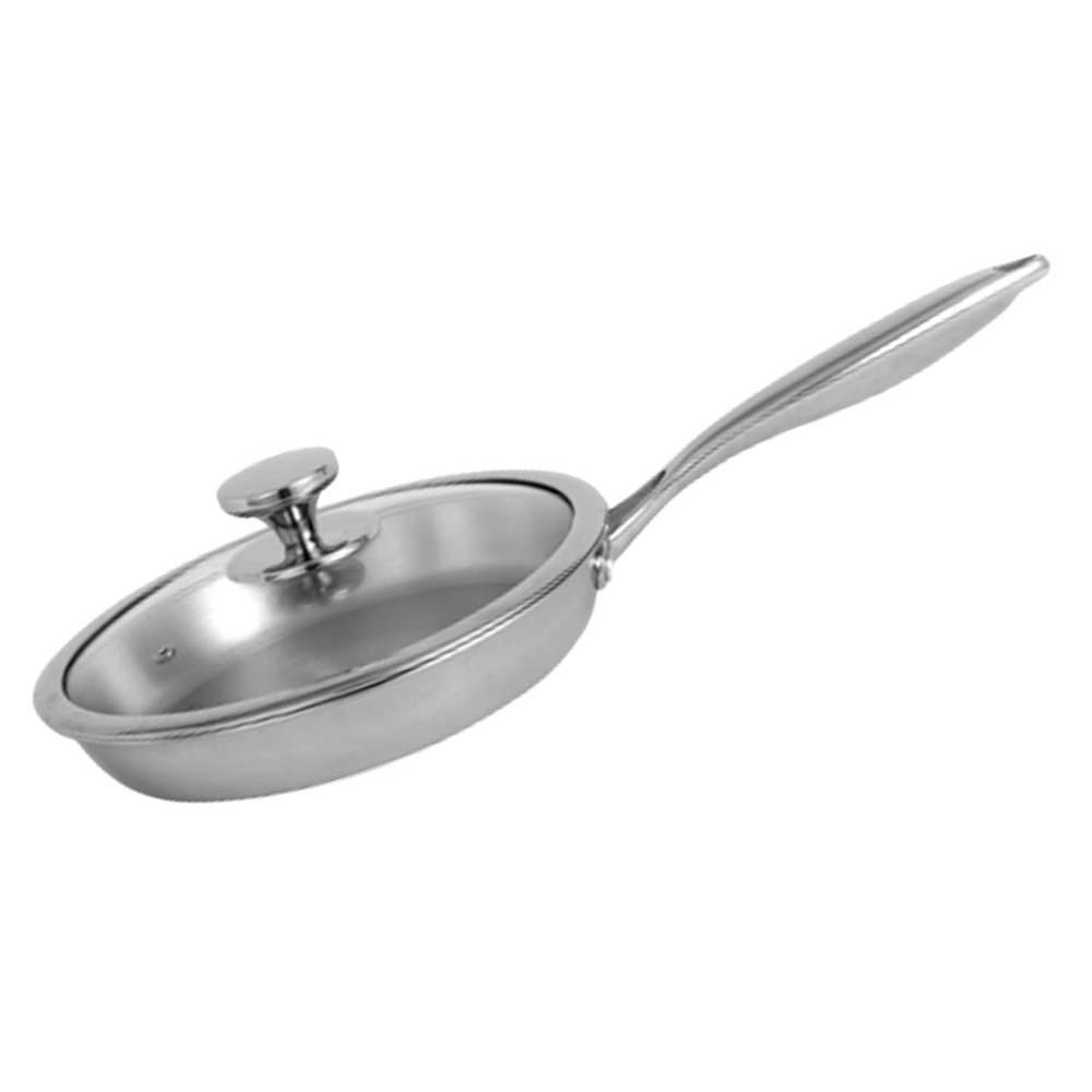 Triply Stainless Steel Fry Pan With Glass Lid- 20 cm