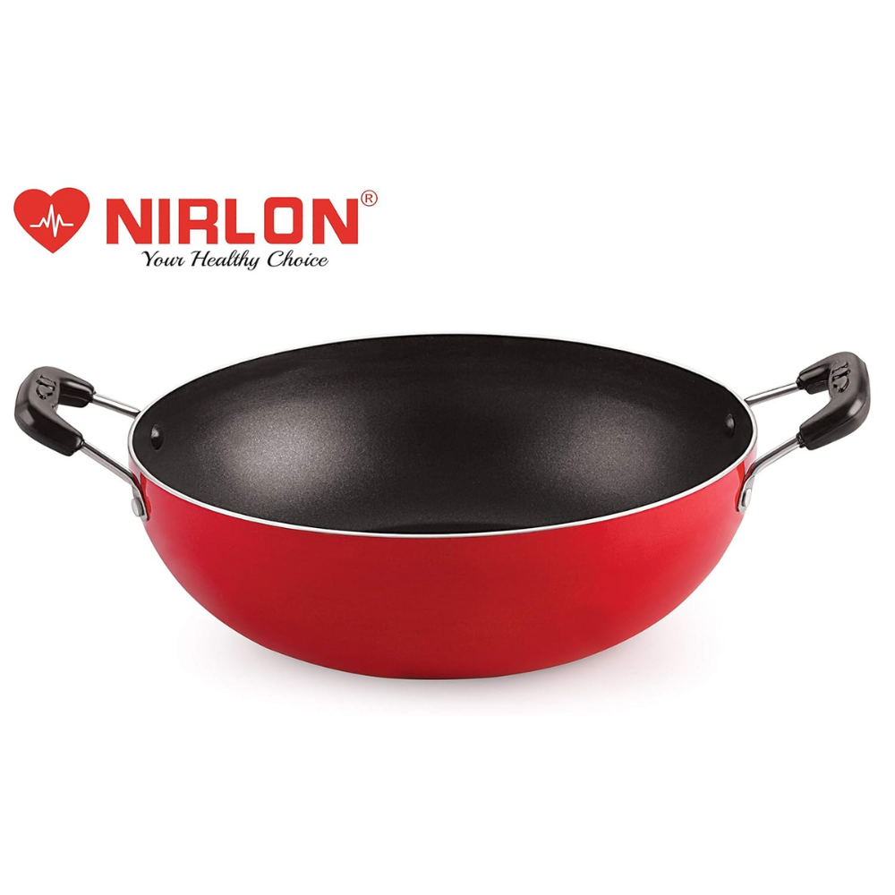 Aluminium Cooking Non-stick Gas Stove Compatible Bottom Deep Fry Kadhai