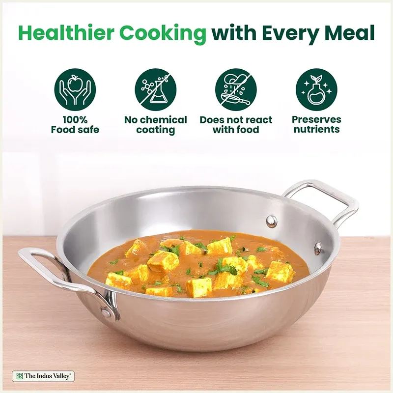 Stainless Steel Kadai with Free Flip