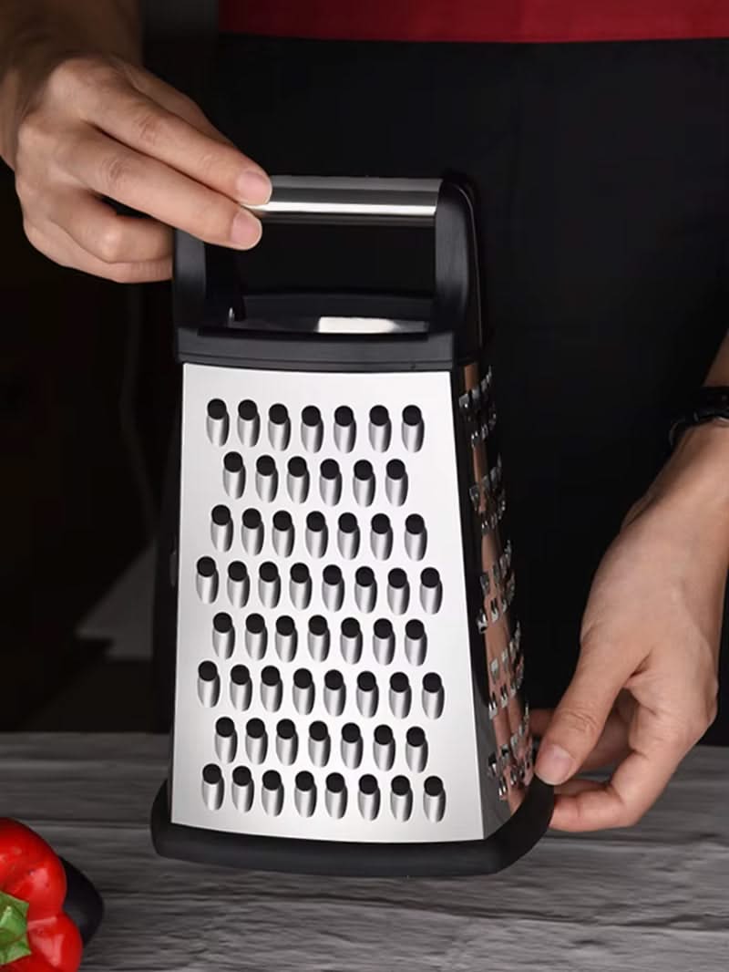 4-Sided Stainless Steel Grater with Storage Box Container-Perfect for Cheese and Vegetable Prep in the Kitchen