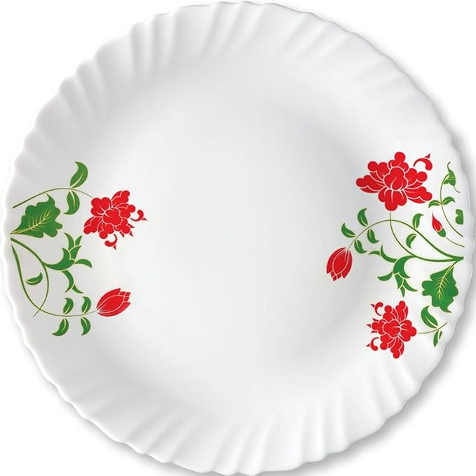 Opalware Full Plate, 11 inch, White, Set of 6 - Hazel, Opalware Full Plate