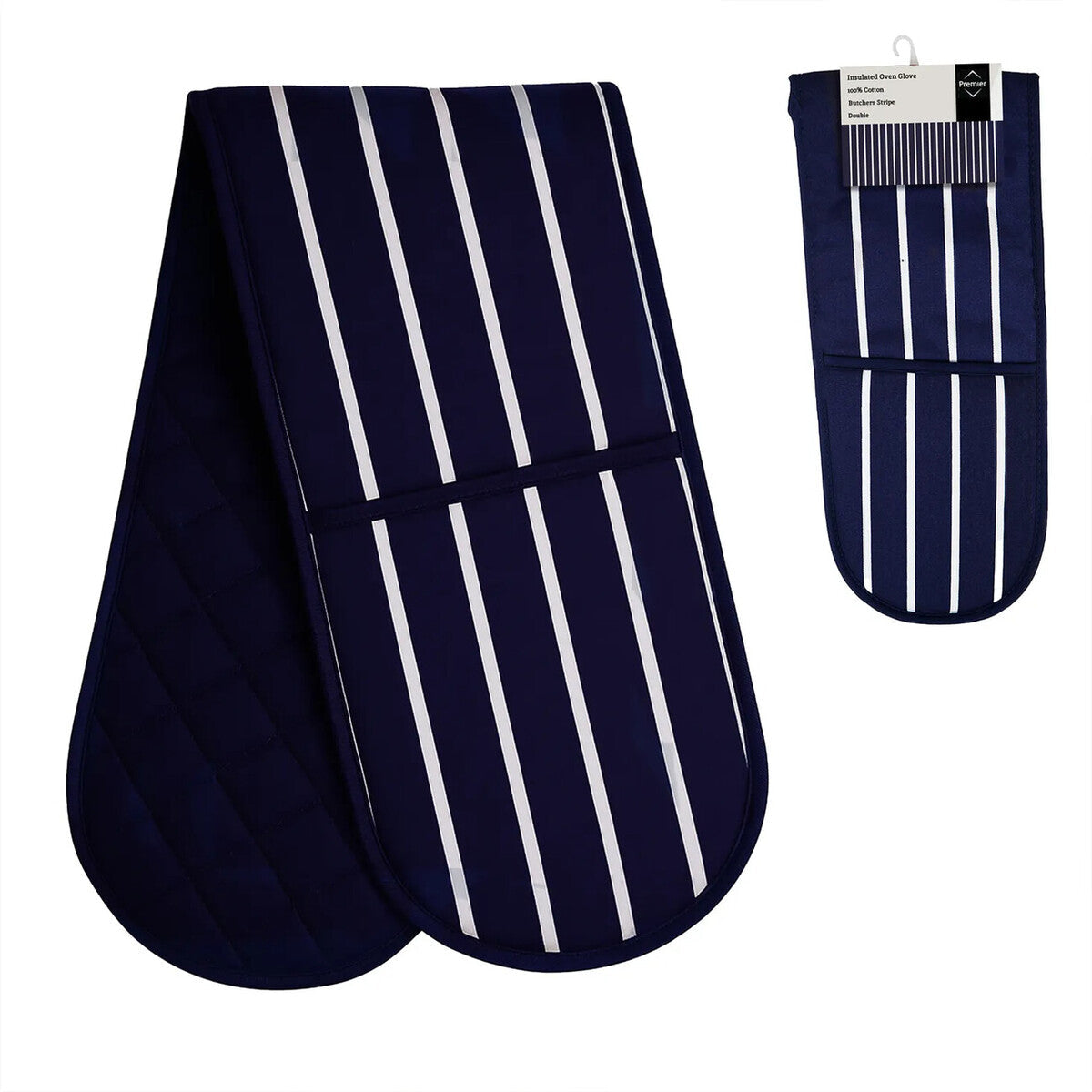 Navy and White Striped Double Oven Glove