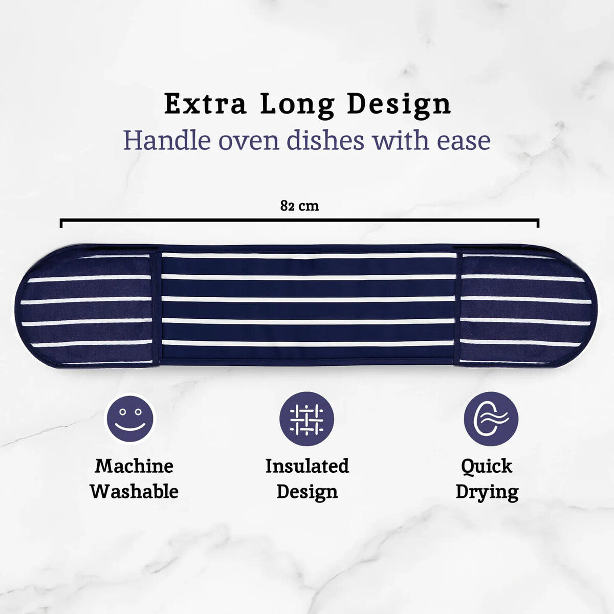 Navy and White Striped Double Oven Glove