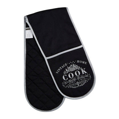 Black Cotton Double Oven Glove