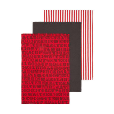 Set of 3 Assorted Design Tea Towels