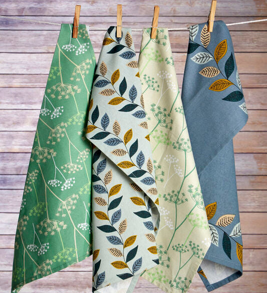 Set of 3 Cow Parsley Tea Towels