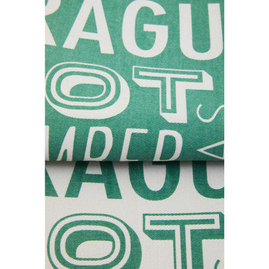 Set of 3 Green Vegetable Wording Tea Towels
