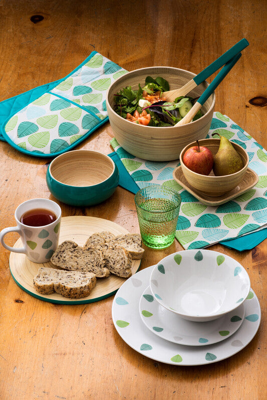 Set of 3 Green Leaf Tea Towels