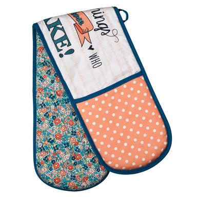 Floral and Polka Dot Double Oven Glove