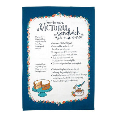 Set of 3 Teal Pink and Blue Patterned Tea Towels