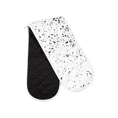 White and Black Splatter Double Oven Glove