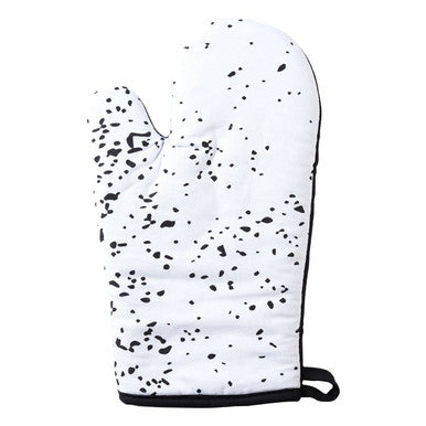White and Black Splatter Single Oven Glove