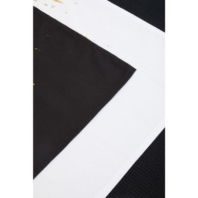 Set of 3 Black White and Gold Patterned Tea Towels