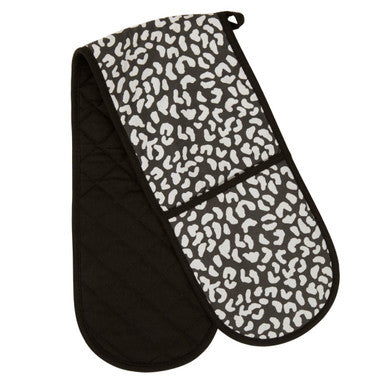 Black and White Leopard Print Double Oven Glove