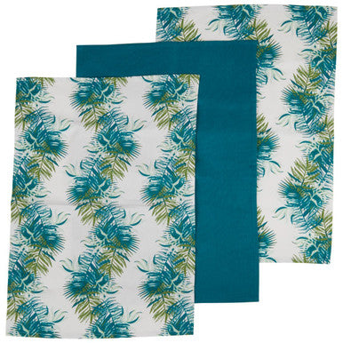 Set of 3 Tropical Palm Tea Towels