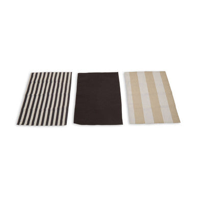 Set of 3 Monochrome Stripe Tea Towels