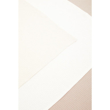 Set of 3 Cream White and Brown Waffle Tea Towels