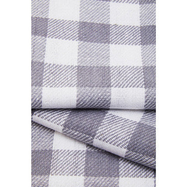 Set of 3 Grey and White Check Cotton Tea Towels