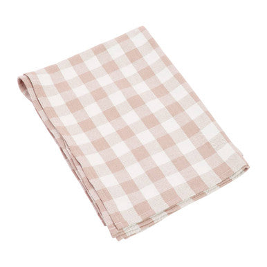 Set of 3 Amber and White Check Tea Towels