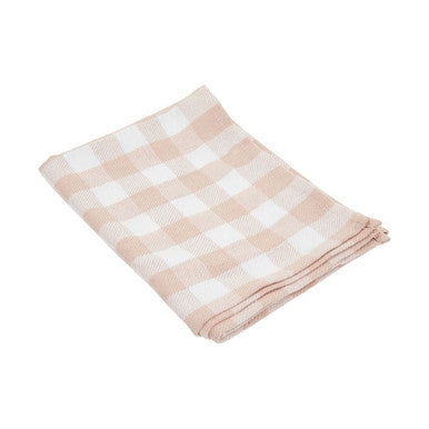 Set of 3 Amber and White Check Tea Towels