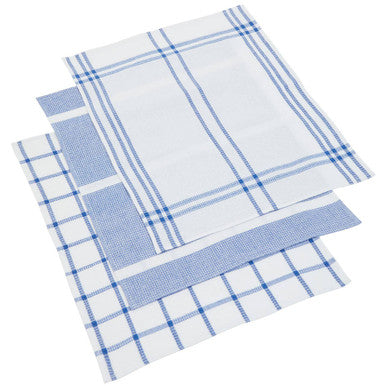 Set of 3 Blue and White Waffle Tea Towels
