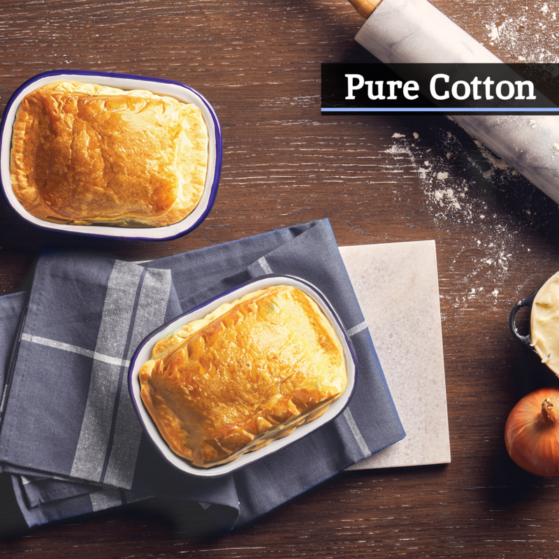 Set of 3 Grey and White Tea Towels