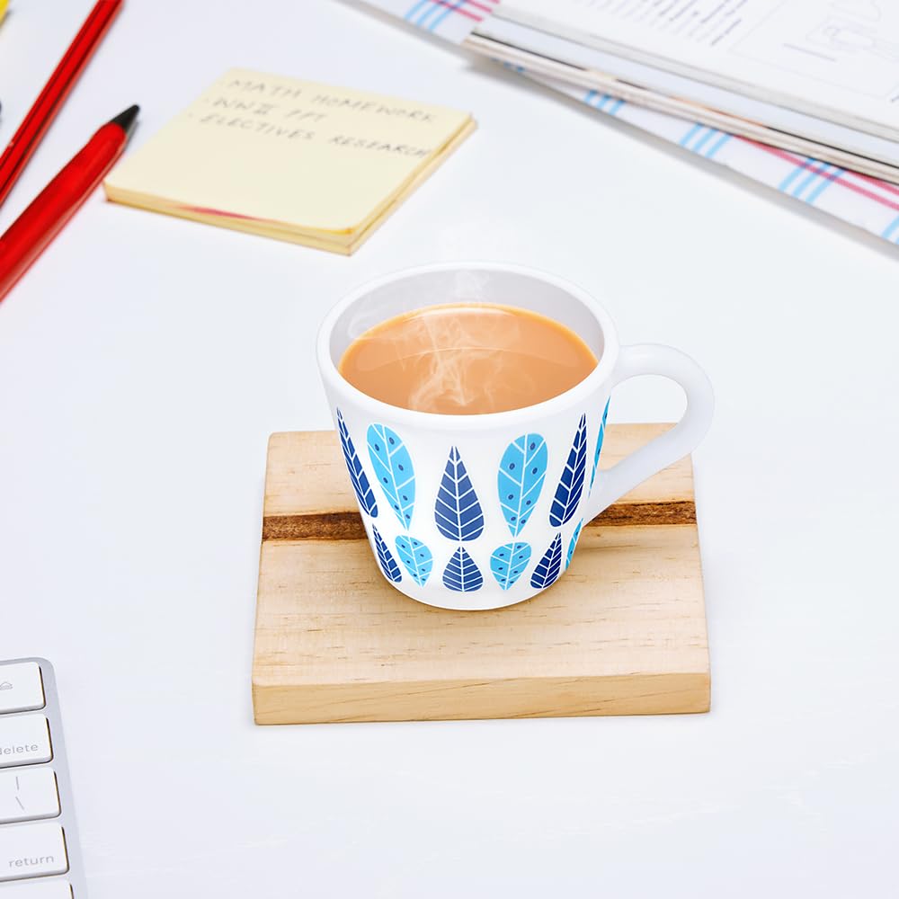 Fable Opalware Mug, Set of 6 Tea/coffee Mugs, 110 ml Each