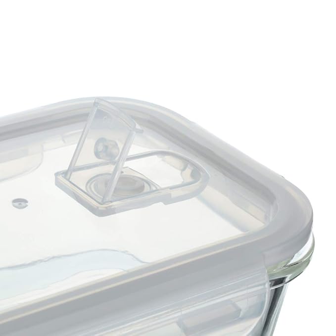 Borosilicate Glass Containers for Kitchen, Storage Box for Kitchen With Air Vent Lid, Pack of 3, 400 ml