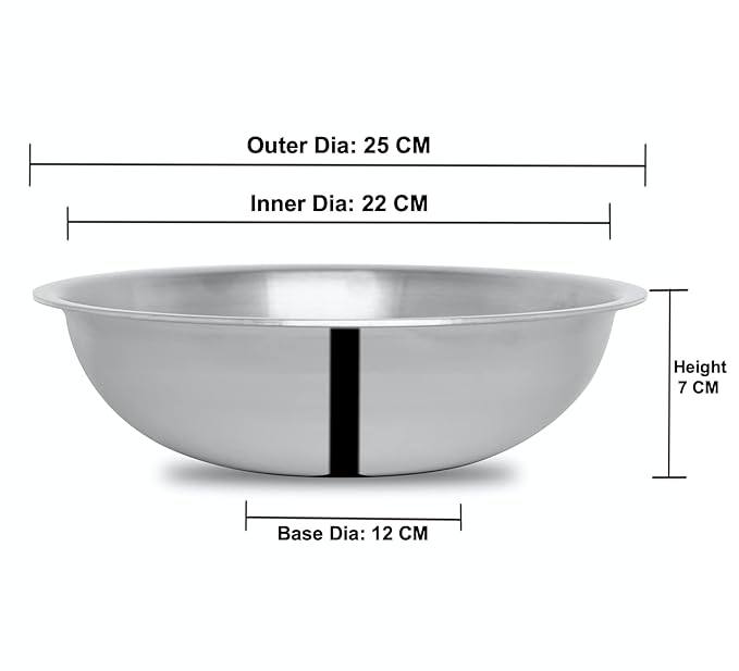 Triply Stainless Steel Tasla Kadai With Induction Base Kadhai Without Handle