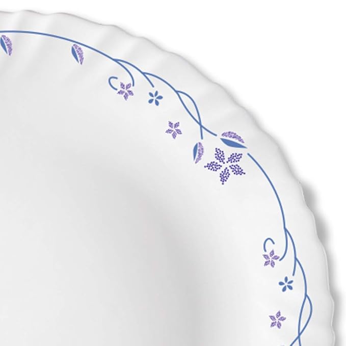 Opalware Full Plate, 11 inch, White, Set of 6 - Flora, Opalware Full Plate