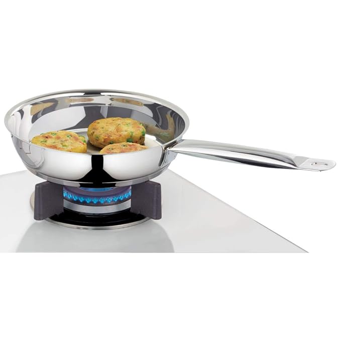 Stainless Steel Frying Pan 2.2 L, 24 cm, Impact Bonded Tri-ply Bottom