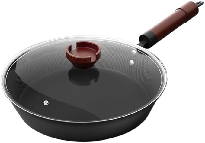 26cm Cast Iron Frying Pan – Non-Stick and Uncoated, Rust-Proof Skillet for Cooking Steak, Fried Eggs, and Stir-Fry, Compatible with All Stove Types