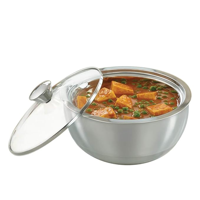 Insulated Curry Server Bowl, 1.5 L, Stainless Steel, Silver