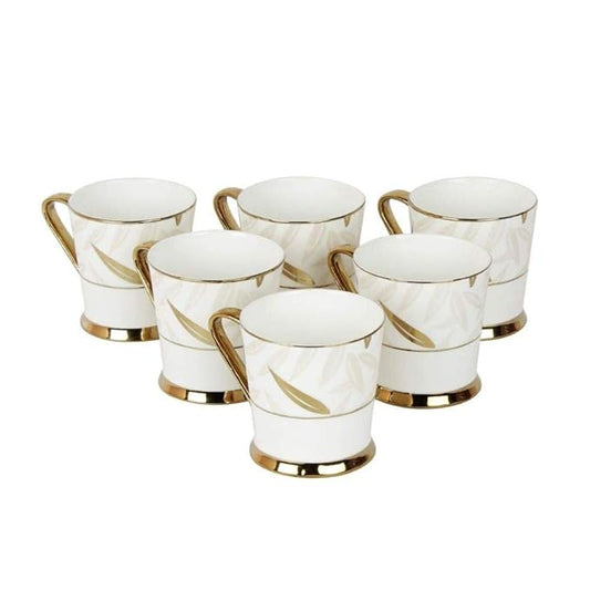 Indian Ceramic Tea Cup Set, 200 ml, Set of 6, Multi-Color