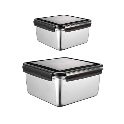 High Steel Square Container Airtight Leakproof Unbreakable Storage Container/ Lunch Box, 350 ml, 850 ml