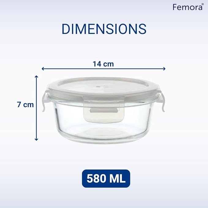 Borosilicate Glass Containers for Kitchen, Storage Box for Kitchen With Air Vent Lid, Set of 2 - Design 2