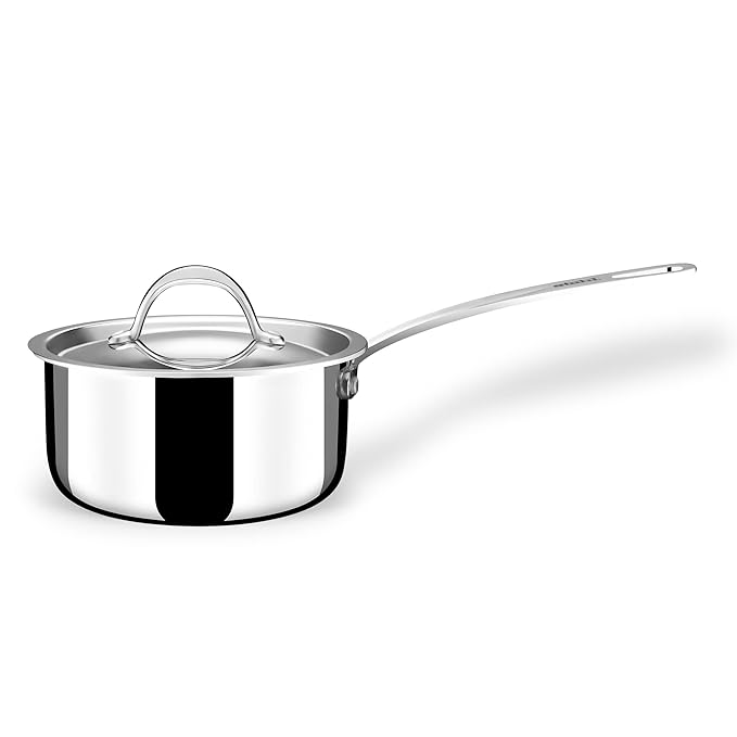 Stainless Steel Tea Pan, Triply Saucepan With Lid, Milk Pan 1l, Gas & Induction Base Sauce Pan, Dia 14 cm