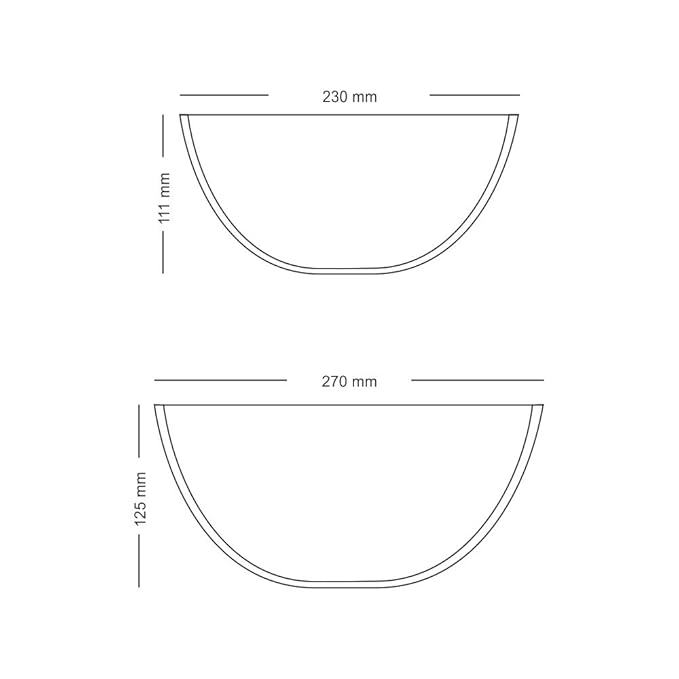 Glass Mixing & Serving Bowls, Oven & Microwave Safe Bowls, Set of 2 - Design 2