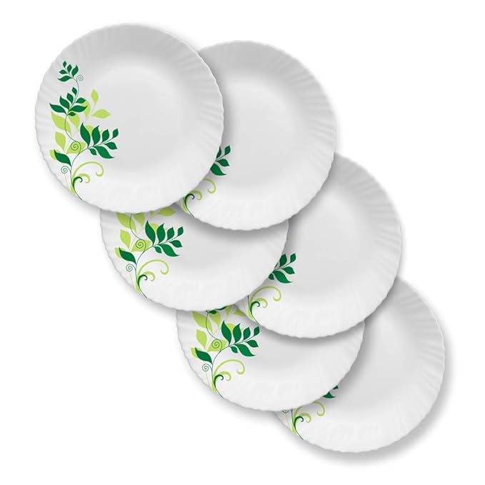 Opalware Full Plate, 11 inch, White, Set of 6 - Design 4