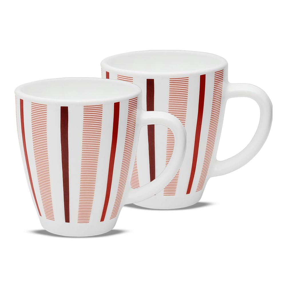 Red Strip 390 ml Mug, Set of 2
