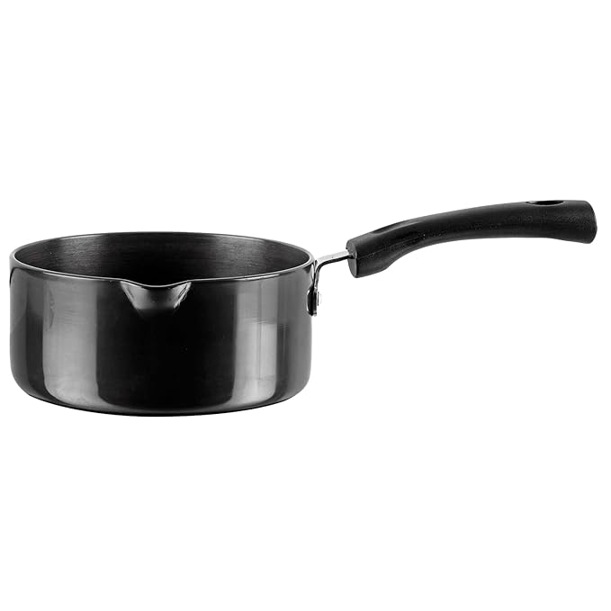 Hard Anodised Saucepan 2.3 L, 18 cm, 3.25 mm Thick, Metal Spoon Friendly, Ezee Pour Spout