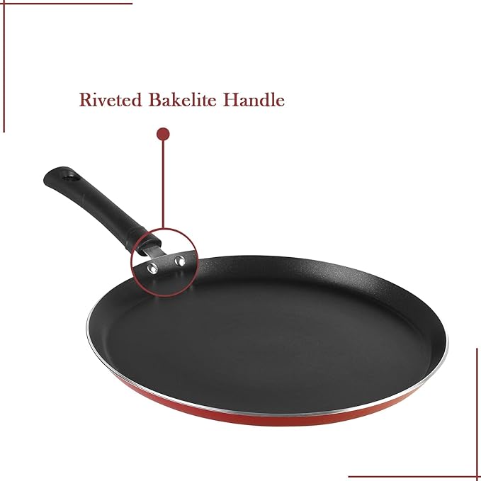 Popular Non Stick Dosa Tawa 25 cm with Sturdy Riveted and Bakelite Handle