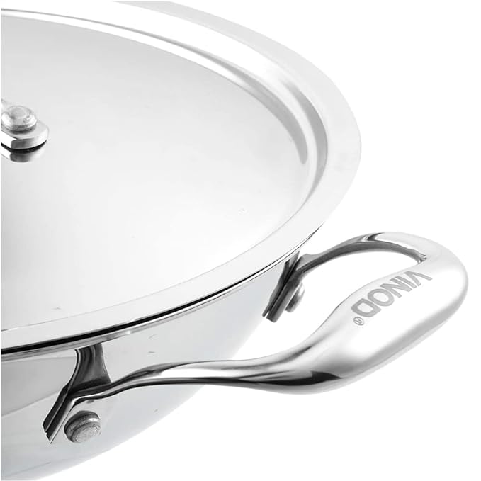 Triply Stainless Steel Kadai with lid 4.5 L (30 cm Dia)