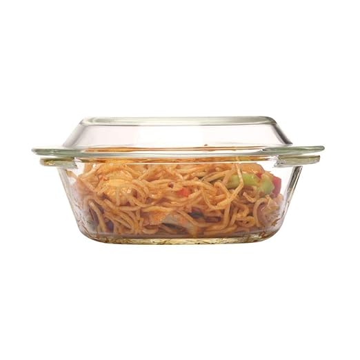Borosilicate Serving Bowl, Glass Casserole Set, Glass Bowl With Lid, Microwave Safe Bowl Set, 2000 ml