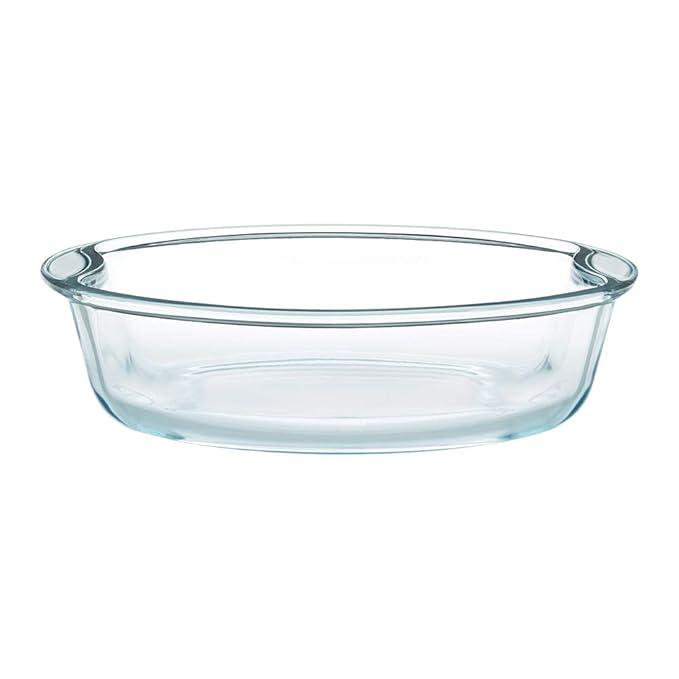 Round Glass Baking Dish, 2.5 L, Microwave Safe & Oven Safe, Transparent, 1 Piece