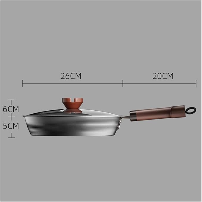 26cm Cast Iron Frying Pan – Non-Stick and Uncoated, Rust-Proof Skillet for Cooking Steak, Fried Eggs, and Stir-Fry, Compatible with All Stove Types